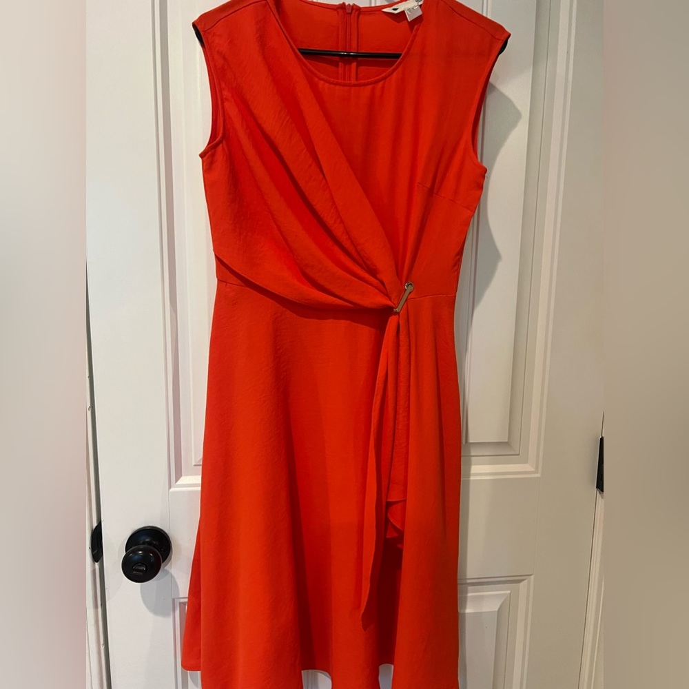Yumi orange midi dress